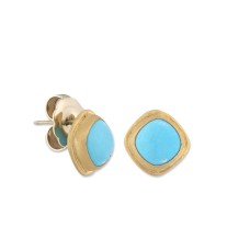 Lika Behar 24kt Yellow Gold "Sloane" Turquoise Stud Earrings