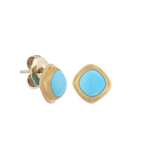 Lika Behar 24kt Yellow Gold "Sloane" Turquoise Stud Earrings