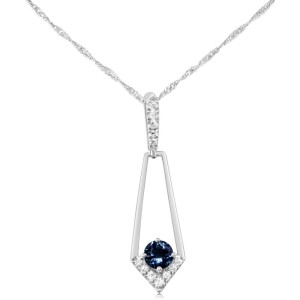 Parle 14kt White Gold Aquamarine And Diamond Drop Pendant Necklace