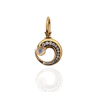 Lawson Dahl 18kt Yellow Gold Moonstone And Diamond "Isla" Pendant