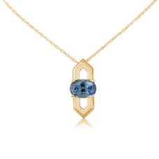 Parle 14kt Yellow Gold Montana Sapphire Pendant Necklace