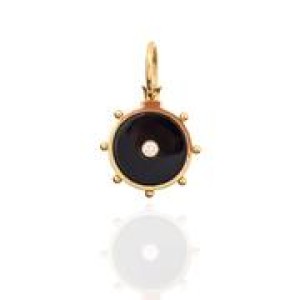 Lawson Dahl 18kt Yellow Gold Onyx And Diamond "Florence" Pendant