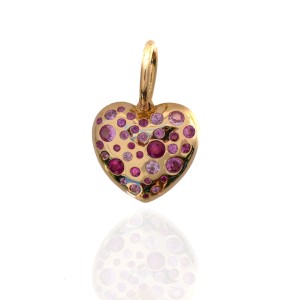 Lawson Dahl 18kt Yellow Gold "Love Heart" Pink Sapphire 
