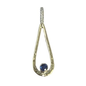 J&S Freeman 14kt Yellow Gold Sapphire And Diamond Pendant