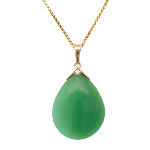 Kabana 14kt Yellow Gold Chrysoprase And Diamond Pendant Necklace