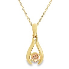 Estate 18kt Yellow Gold Topaz Pendant Necklace