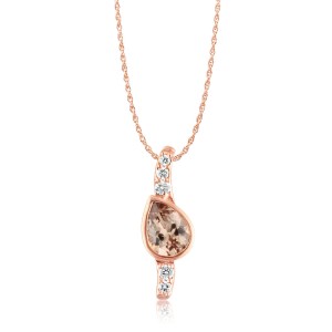 Parle 14kt Yellow Gold Lotus Garnet And Diamond Pendant Necklace
