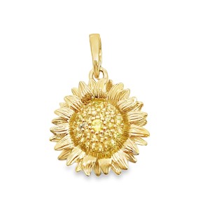 Gumuchian 18kt Yellow Gold And Sapphire Sunflower Charm/ Pendant