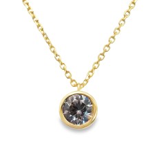 14kt Yellow Gold Purple Sapphire Solitaire Pendant Necklace