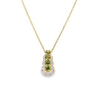 Christophe Danhier 18kt Yellow Gold Peridot And Diamond Halo Pendan
