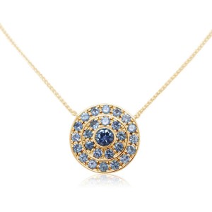 Parle 14kt Yellow Gold Montana Sapphire Circle Necklace
