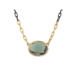 Lika Behar 22kt Yellow Gold And Oxidized Silver "My World" Aquaprase Necklace