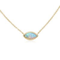 Parle 14kt Yellow Gold Bezel-set Opal Necklace