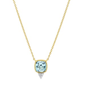 Sloane Street 18kt Yellow Gold, Blue Topaz And Diamond Necklace