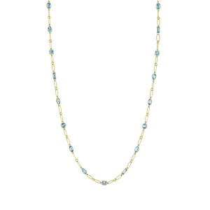 Sloane Street 18kt Yellow Gold Blue Topaz Station Necklace