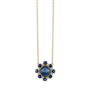 Sloane Street 18kt Yellow Gold Moonstone, Sapphire And Diamond Necklace