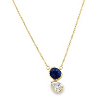 Forever Storm 14kt Yellow Gold Diamond And Sapphire Necklace