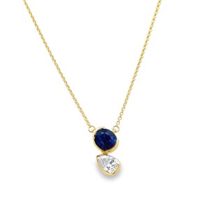 Forever Storm 14kt Yellow Gold Diamond And Sapphire Necklace