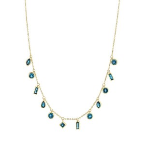 Sloane Street 18kt Yellow Gold Blue Topaz Dangles Necklace