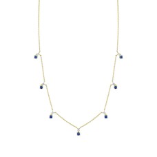 Sloane Street 18kt Yellow Gold Sapphire And Diamond Dangle Stations Necklace