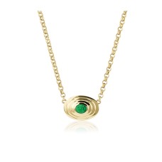 Phillips House 18kt Yellow Gold Oval Emerald Necklace