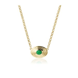 Phillips House 18kt Yellow Gold Oval Emerald Necklace