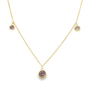 14kt Yellow Gold Purple Sapphire Dangle Necklace