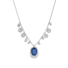 Estate Meira T 14kt White Gold Sapphire And Diamond Charm 