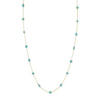 Sloane Street 18kt Yellow Gold Turquoise Station Necklace