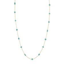 Sloane Street 18kt Yellow Gold Turquoise Station Necklace
