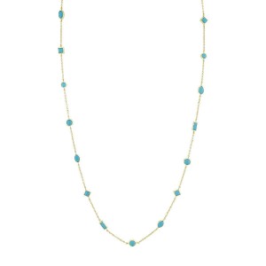 Sloane Street 18kt Yellow Gold Turquoise Station Necklace