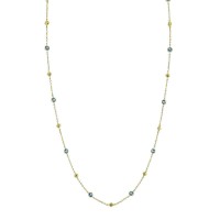 Sloane Street 18kt Yellow Gold Blue Topaz Station Necklace