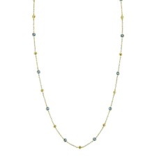 Sloane Street 18kt Yellow Gold Blue Topaz Station Necklace Sloane Street 18kt Yellow Gold Blue Topaz Station Necklace