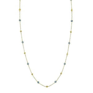 Sloane Street 18kt Yellow Gold Blue Topaz Station Necklace Sloane Street 18kt Yellow Gold Blue Topaz Station Necklace