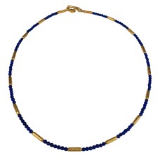 Marika Desert Gold 14kt Yellow Gold Lapis Necklace From The Modern Beads Collection Marika Desert Gold 14kt Yellow Gold Lapis Necklace From The Modern Beads Collection