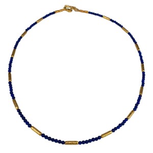 Marika Desert Gold 14kt Yellow Gold Lapis Necklace From The Modern Beads Collection