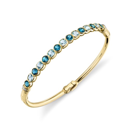 10K White Gold Oval Blue Topaz and Diamond Bracelet | Atlanta West Jewelry  | Douglasville, GA