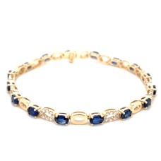 Fana 14kt Yellow Gold Sapphire And Diamond Link Bracelet