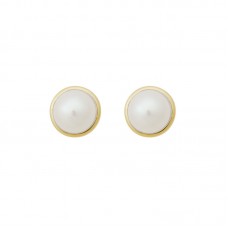 14kt Yellow Gold Pearl Earrings