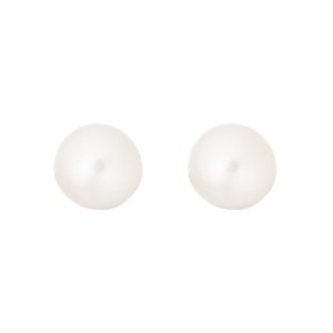 14kt White Gold 4mm White Freshwater Pearl Stud Earrings