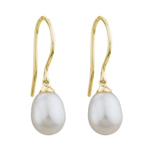 14kt Yellow Gold Pearl Dangle Earrings