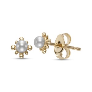 Mastoloni 14kt Yellow Gold Beaded Freshwater Pearl Stud Earrings