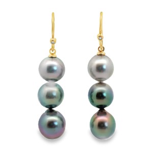 Mastoloni 14kt White Gold Tahitian Pearl Drop Earrings