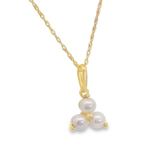 Mastoloni 14kt Yellow Gold Trinity Pearl Pendant Necklace