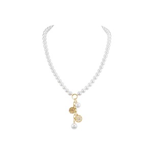 Mastoloni 14kt Yellow Gold And Pearl Diamond-accented "Flower Garden Charm"  Necklace