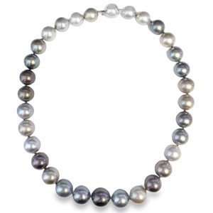 18kt White Gold Tahitian Pearl Strand Necklace