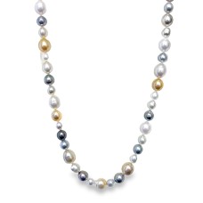 14kt Yellow Gold Tahitian, South Sea & Golden Pearls Necklace