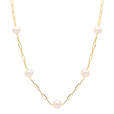 14kt Yellow Gold South Sea Pearl Tin Cup Necklace