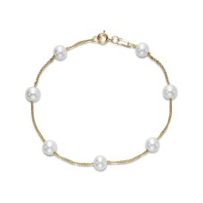 Mastoloni 14kt Yellow Gold Pearl "tin Cup" Bracelet.  