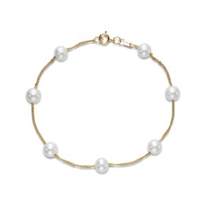 Mastoloni 14kt Yellow Gold Pearl "tin Cup" Bracelet.  